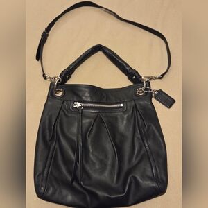 Coach F13411 Parker Black Leather Shoulder Bag